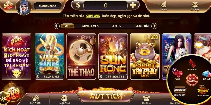 Người chơi chọn vào tựa game Trên Dưới để bắt đầu tham gia