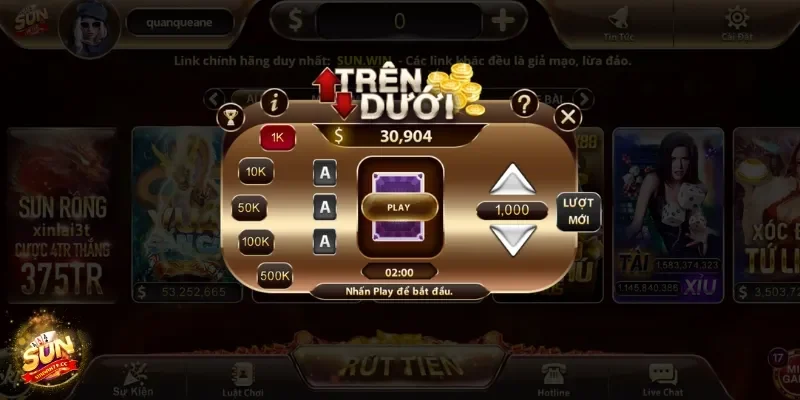 Thử phương pháp cược đảo chiều trong các ván chơi cụ thể