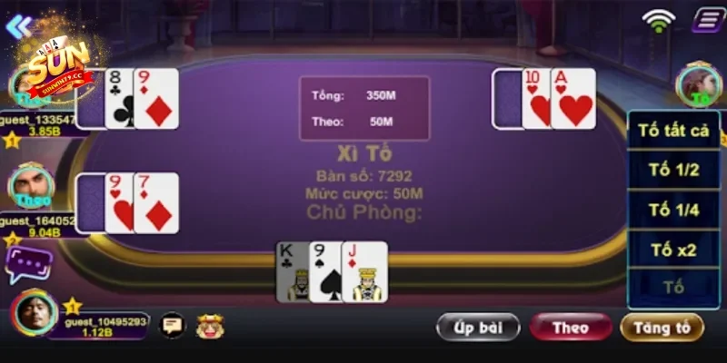 Những điều cần chú ý trong bài Xì tố Sunwin