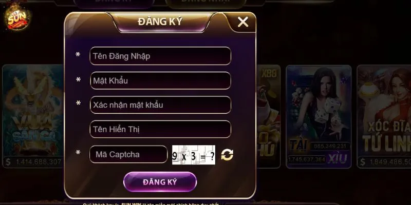 Sunwin 43 Đăng ký và tạo tài khoản Sunwin